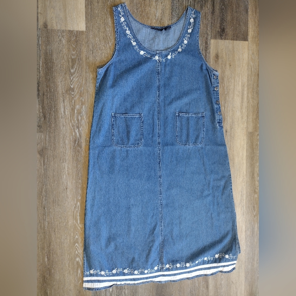 Women's vintage denim dress 1x